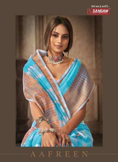 Afreen By Sangam Print Silk Saree Wholesaler in Surat